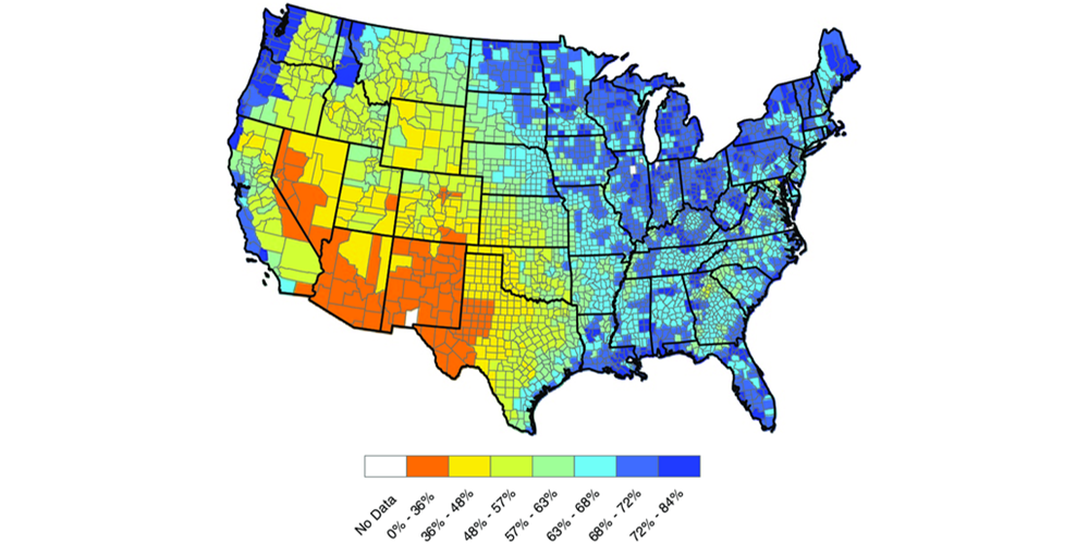 Relative Humidity Levels Across America